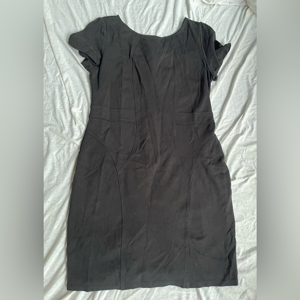 Monteau little short black dress shorts sleeve, black bodycon dress M